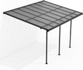 Pavillon, ® Terrassenüberdachung Borneo 4x3 m, Sonnenschutz aus Aluminium mit transparenten Doppelstegplatten