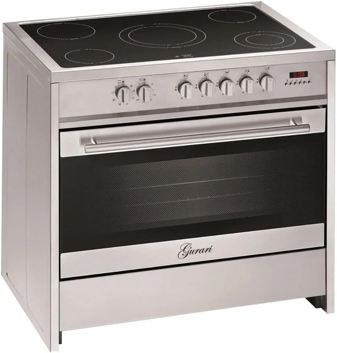 Gurari Backofen, Elektro Standherd 90 cm GCH E 912 X Glaskeramik Herd Range Coocker 121 L