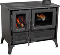 Hosseven Kaminofen, mit Backfach und Herdplatte 4013 Schwarz Holzofen 8 kW Holz Ofen Mehrfachbelegung Kamin Heizofen Küchenherd