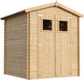 TIMBELA Holzhaus Gartenhaus, Gartenschuppen Holz B196xL186xH218 cm/ 2, 82 m2 - Lagerschuppen für Garten - Fahrrad Schuppen - M320