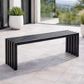 Sitzbank 96245 120 Gartenbank Wetterfest Metall Outdoor Schwarz Ida cm, Garten Bank Parkbank Eisen, DanDiBo