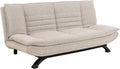 Sofa Jasper Schlaf, in Beige, mit 3 Liegepositionen, Moderner 3-Sitzer ohne Armlehne, Gepolstertes Sofa mit Bouclé-Bezug und Schwarzen Beinen