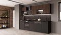 Kuechen-preisbombe LOFT 280 Küche Siena + Monza Basic cm Küchenzeile, Küchenblock Einbauküche Nussbaum Okapi + Schwarz matt