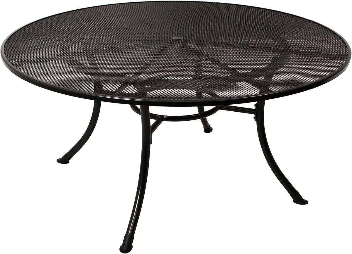Esstisch, Gartentisch Streckmetall RIVO 150cm rund, Farbe dunkelgrau (eisengrau), wetterfest beschichtet, Outdoor, DEGAMO