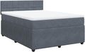Boxspringbett, mit Matratze Dunkelgrau 140 × 190 cm Samt, vidaXL