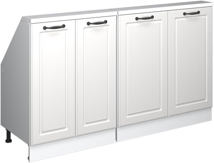 Aufbewahrungsschrank, Dachschrägenschrank-Set Rion, Weiß Landhaus/Weiß, Vicco