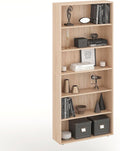 Standregal 80 6 Regal cm breit Sonoma Eiche - Bücherregal mit Ebenen und Höhenverstellbare Regale, Aufbewahrungsregal, KOMTO