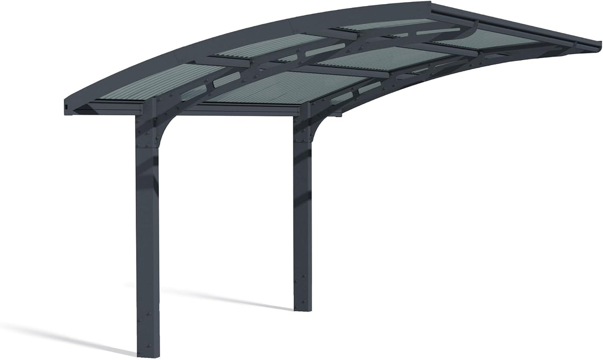 Palram Carports, Canopia by Carport Bausatz Arizona Wave 495 x 289cm Einzelcarport Polycarbonat in Anthrazit für PKW aus rostfreiem Aluminium