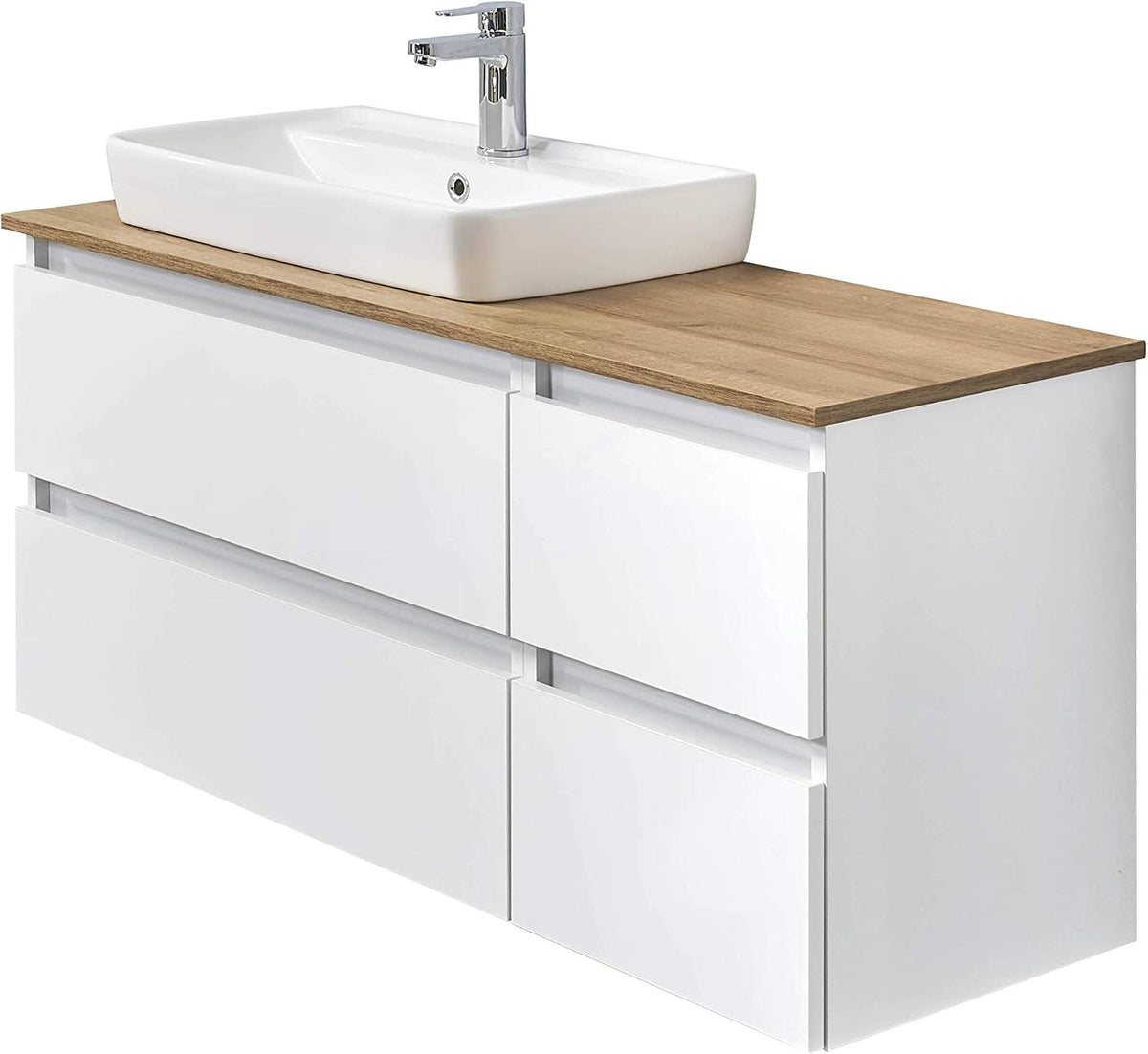 Unterschrank Waschtisch, Quickset 360 mit Waschbecken in Weiß Glanz, 113 cm breit, Pelipal